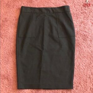 Zara Basic Olive Green Pencil Skirt